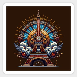 Steampunk Bastille Day Eiffel Tower Magnet